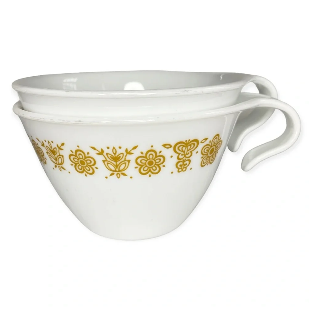 Vintage Corelle Butterfly Open Hook Cups | Set of 2